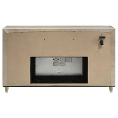 Lorient Ivory/Camel 8-drawer LED Bedroom Flame Box Dresser - Ornate Home