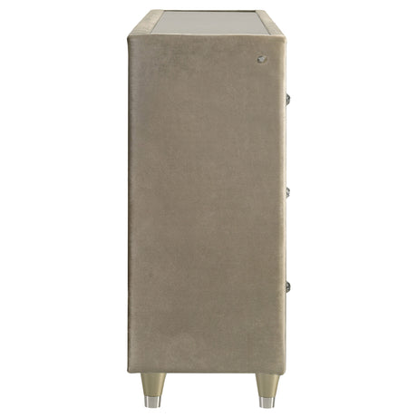 Lorient Ivory/Camel 8-drawer LED Bedroom Flame Box Dresser - Ornate Home