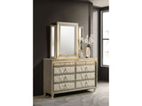 Lorient Ivory/Camel 8-drawer LED Dresser with Mirror - Ornate Home