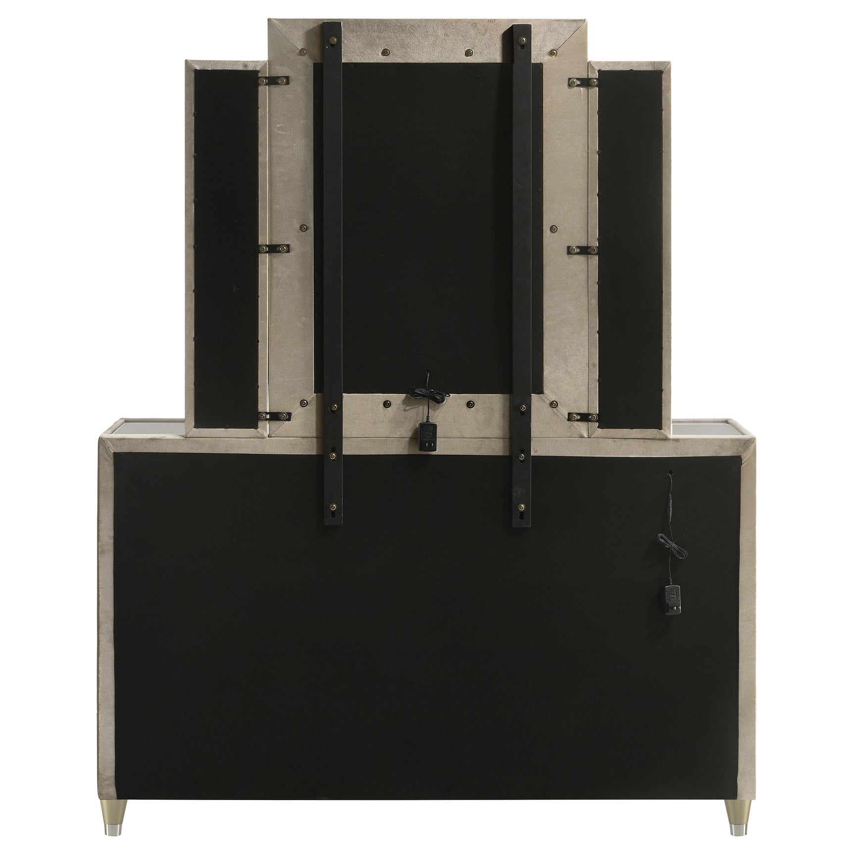 Lorient Ivory/Camel 8-drawer LED Dresser with Mirror - Ornate Home