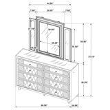 Lorient Ivory/Camel 8-drawer LED Dresser with Mirror - Ornate Home