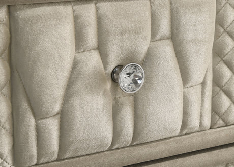 Lorient Ivory/Camel 8-drawer LED Flame Box Dresser and Mirror - Ornate Home