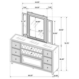 Lorient Ivory/Camel 8-drawer LED Flame Box Dresser and Mirror - Ornate Home