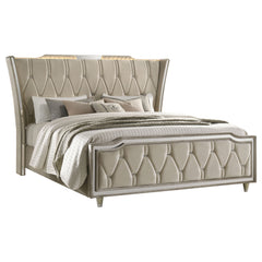Lorient Ivory/Camel California King LED Upholstered Bed - Ornate Home