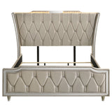 Lorient Ivory/Camel California King LED Upholstered Bed - Ornate Home
