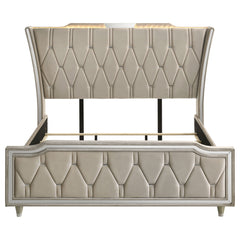Lorient Ivory/Camel California King LED Upholstered Bed - Ornate Home