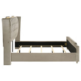 Lorient Ivory/Camel California King LED Upholstered Bed - Ornate Home