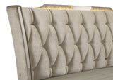 Lorient Ivory/Camel California King LED Upholstered Bed - Ornate Home
