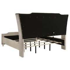 Lorient Ivory/Camel Eastern King LED Upholstered Bed - Ornate Home
