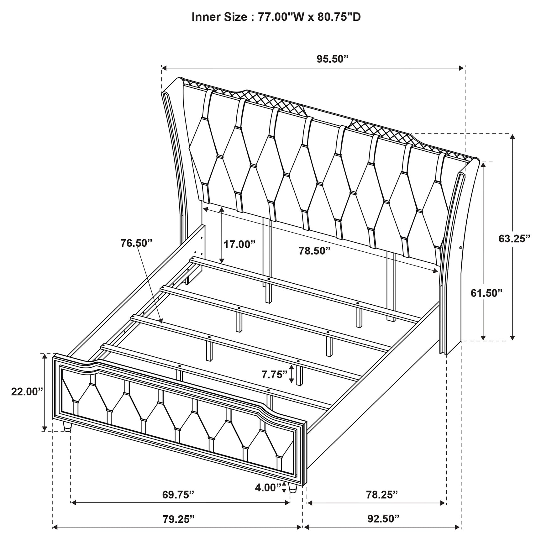 Lorient Ivory/Camel Eastern King LED Upholstered Bed - Ornate Home