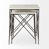Lorlei White/Gray Marble Top End and Side Table - Ornate Home