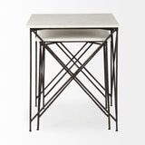 Lorlei White/Gray Marble Top End and Side Table - Ornate Home