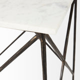 Lorlei White/Gray Marble Top End and Side Table - Ornate Home