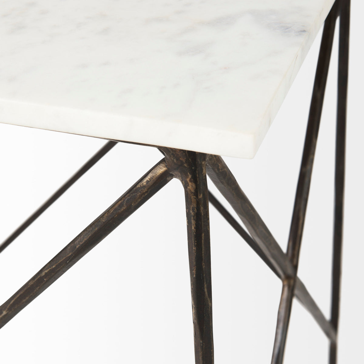 Lorlei White/Gray Marble Top End and Side Table - Ornate Home