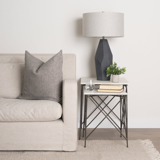 Lorlei White/Gray Marble Top End and Side Table - Ornate Home