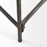 Lorlei White/Gray Marble Top with X-Shaped Iron Base Coffee Table