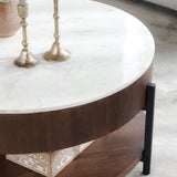 Lorna Marble/Acacia Wood Coffee Table - Ornate Home
