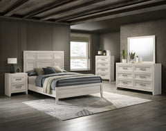 Lorraine Antique White Queen Panel Bed - Ornate Home