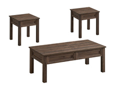 Lorraine Brown 3-Piece Coffee Table Set - Ornate Home