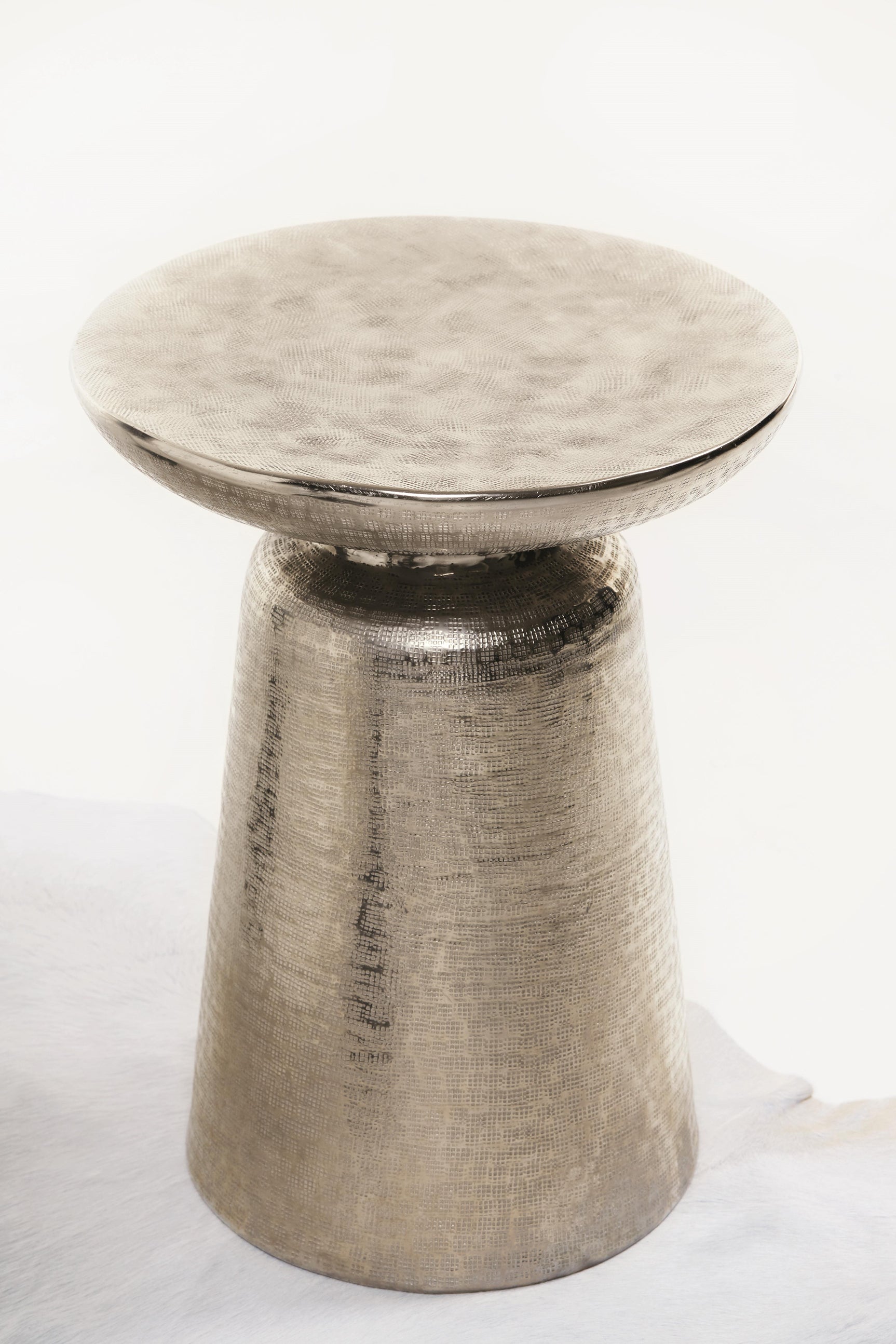 Lorraine Nickel Accent Table - Ornate Home