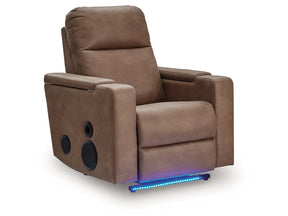 Lorrenton Caramel Glider PWR REC w/Audio System - Ornate Home