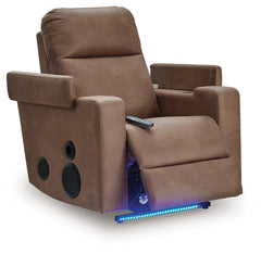 Lorrenton Caramel Glider PWR REC w/Audio System - Ornate Home