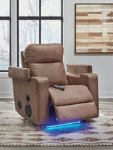 Lorrenton Caramel Glider PWR REC w/Audio System - Ornate Home