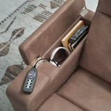 Lorrenton Caramel Glider PWR REC w/Audio System - Ornate Home
