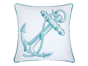 Lorrie White/Teal Pillow (Set of 2) - Ornate Home