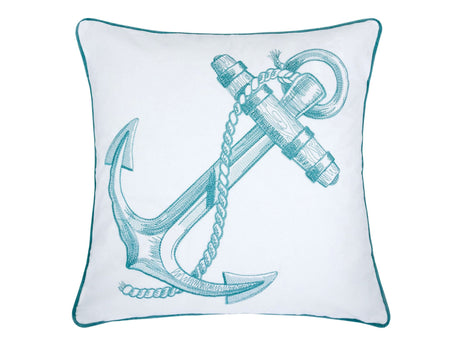 Lorrie White/Teal Pillow (Set of 2) - Ornate Home