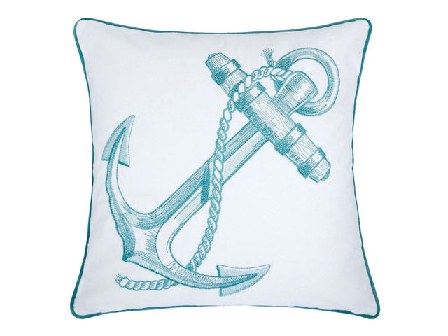 Lorrie White/Teal Pillow (Set of 2) - Ornate Home