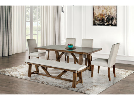 Losone Brown 6 Pc. Dining Room Set w/ Bench - Ornate Home