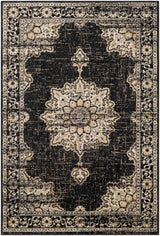 Lostwithiel Black Medallion Rug - Ornate Home
