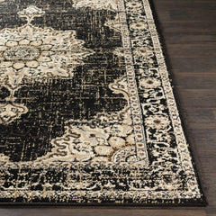 Lostwithiel Black Medallion Rug - Ornate Home