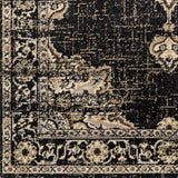 Lostwithiel Black Medallion Rug - Ornate Home
