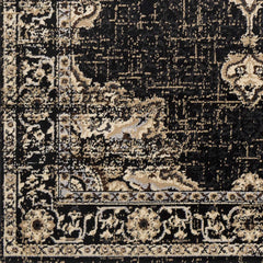 Lostwithiel Black Medallion Rug - Ornate Home