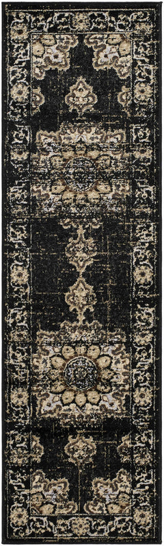 Lostwithiel Black Medallion Rug - Ornate Home