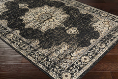Lostwithiel Black Medallion Rug - Ornate Home