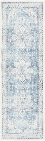 Lotan Blue Medallion Washable Area Rug - Clearance - Ornate Home