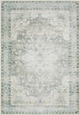 Lotan Green Medallion Washable Area Rug - Ornate Home
