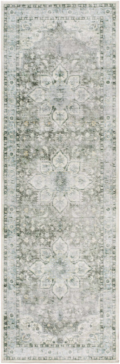 Lotan Green Medallion Washable Area Rug - Ornate Home