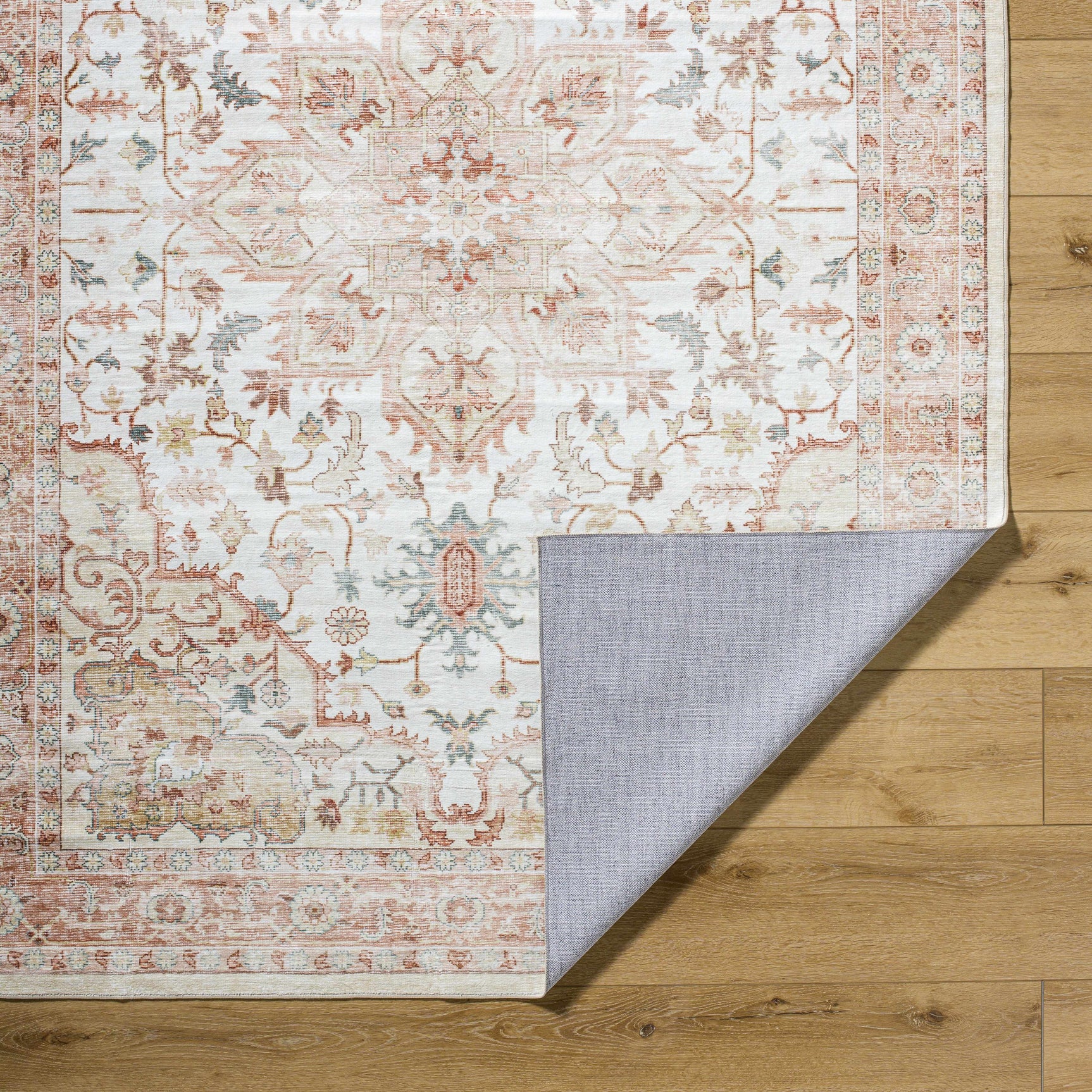 Lotan Pink Medallion Washable Area Rug - Clearance - Ornate Home