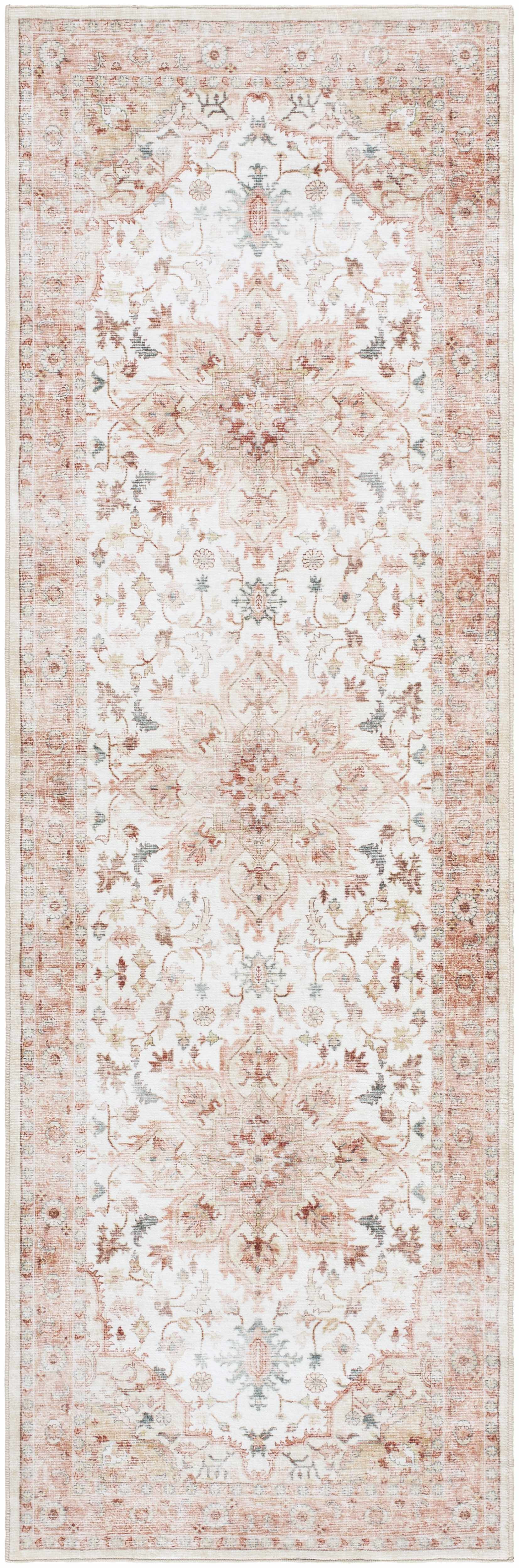 Lotan Pink Medallion Washable Area Rug - Clearance - Ornate Home