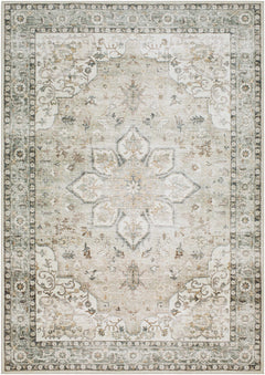 Lotan Sage Medallion Washable Area Rug - Ornate Home