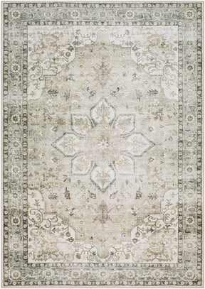 Lotan Sage Medallion Washable Area Rug - Ornate Home