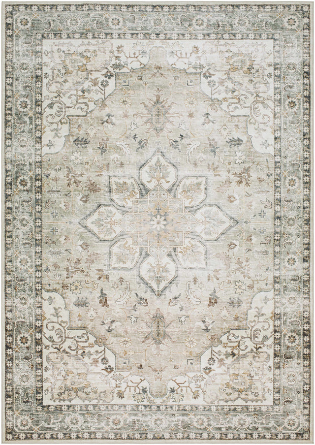 Lotan Sage Medallion Washable Area Rug - Ornate Home