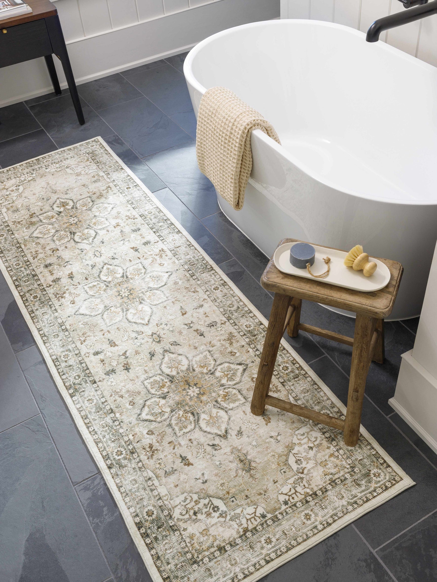 Lotan Sage Medallion Washable Area Rug - Ornate Home
