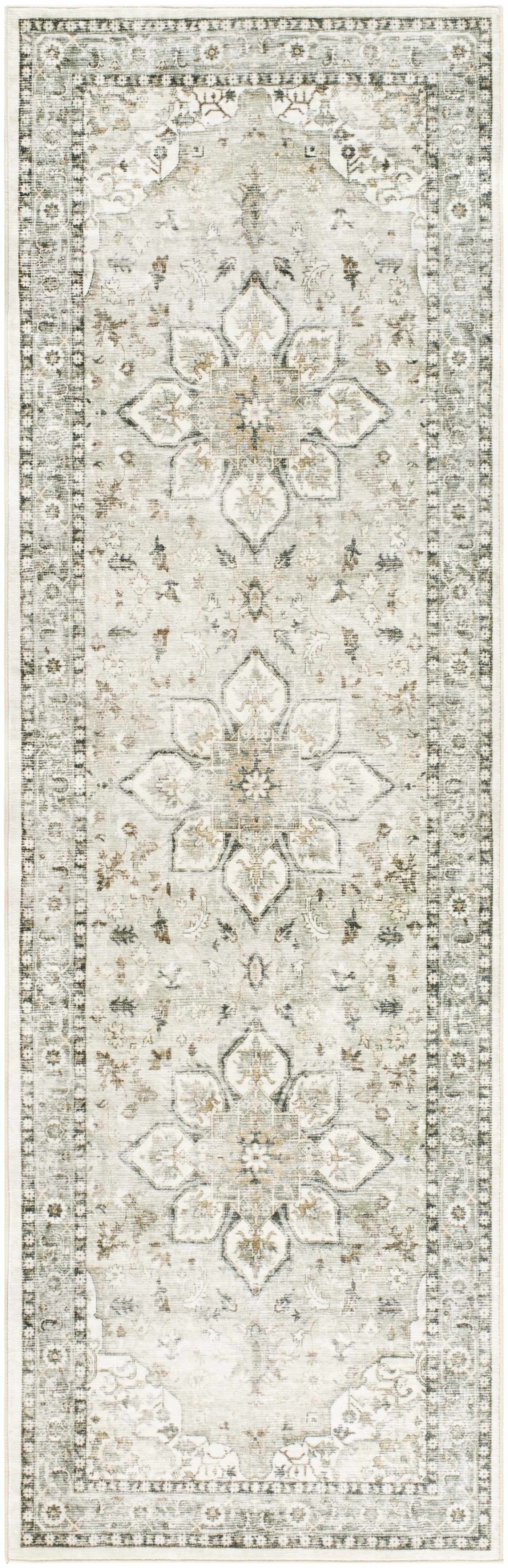 Lotan Sage Medallion Washable Area Rug - Ornate Home