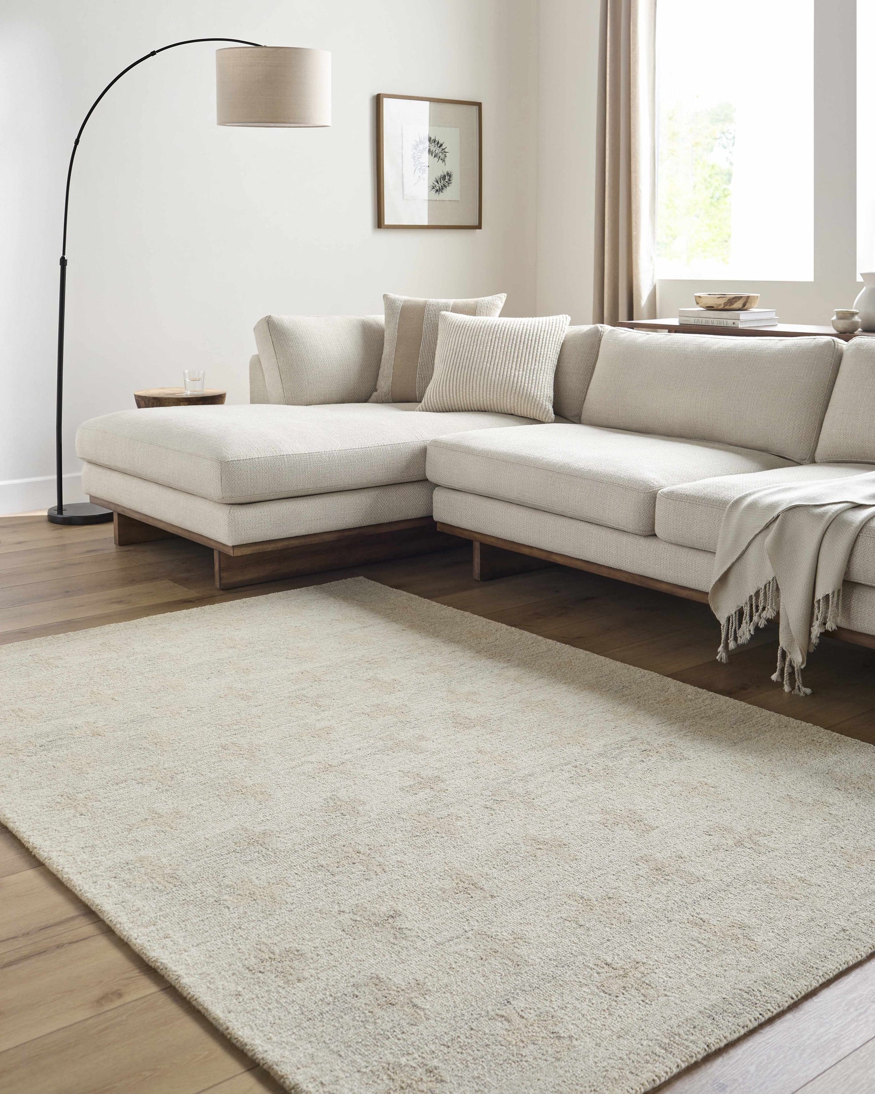 Lotta Peach Modern Wool Area Rug - Ornate Home