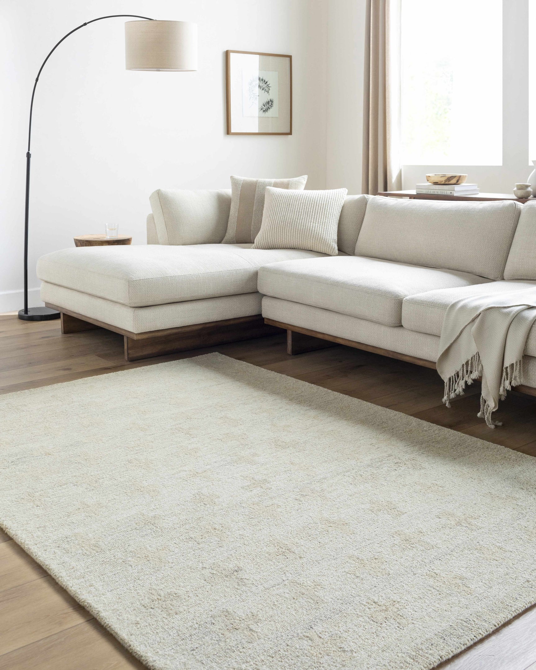 Lotta Peach Modern Wool Area Rug - Ornate Home